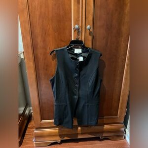 NWT Joie Black Sleeveless Button Front Vest Size XLarge
